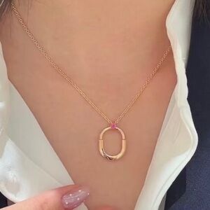 Tiffany & Co. Rose Gold Open Circle Necklace | Minimalist Pendant